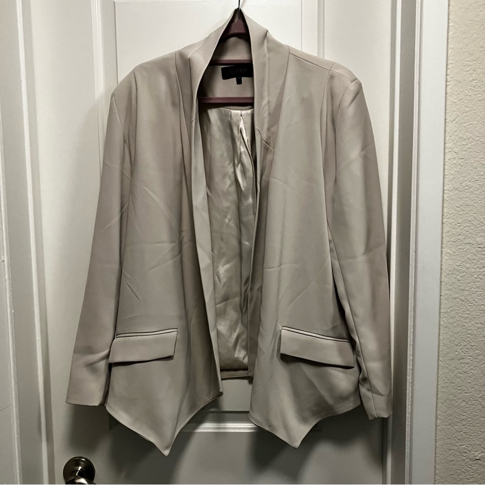 Quince Cream Open-Front Blazer